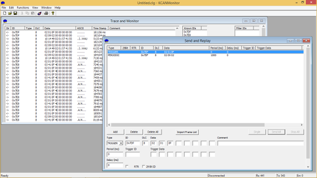 KCANMonitor - Software monitor CAN, finestra invio KCANMonitor - Software monitor CAN, finestra invio