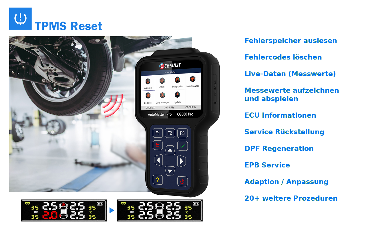 Strumento diagnostico OBD per diagnostica multimarca – SC880: lettura codici guasto, valori live, azzeramento service